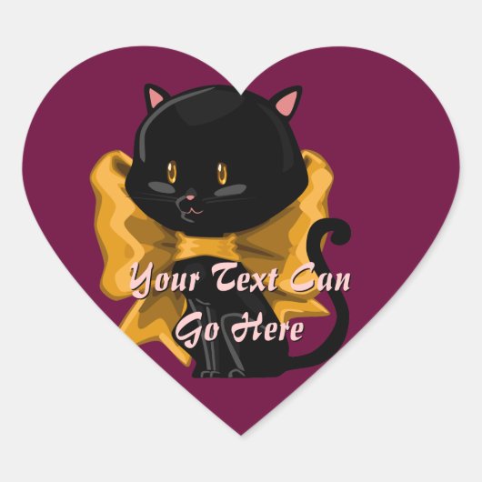 Halloween Cat Heart Stickers (Vorderseite)