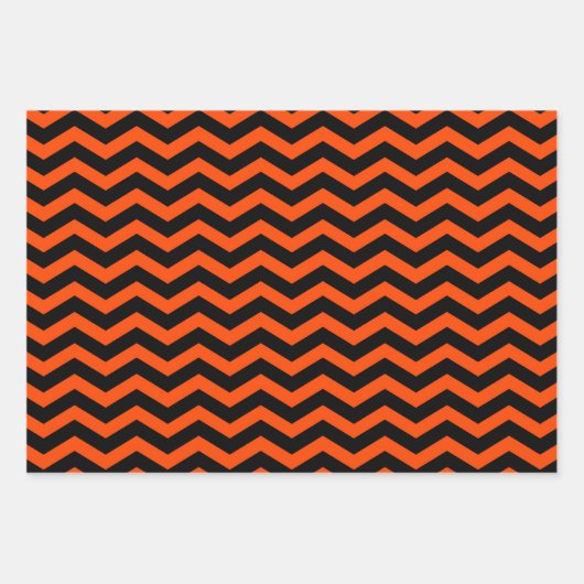 Halloween Cat & Hexe | Schwarze und orange Punkte Geschenkpapier Set (Vorderseite 3)