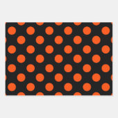 Halloween Cat & Hexe | Schwarze und orange Punkte Geschenkpapier Set (Vorderseite 2)