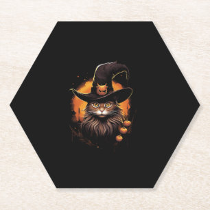 Halloween Cat Hexenhut Pumpkin Kostüm Spooky Sea Untersetzer