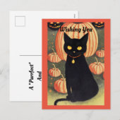 Halloween Cat Holiday Postkarte (Vorne/Hinten)