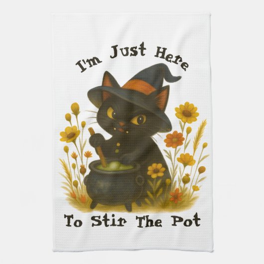 Halloween Cat - Ich bin nur hier, um den Pot zu um Geschirrtuch (Vertikal)