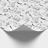 Halloween Cat Illustration Wrapping Paper Geschenkpapier (Ecke)