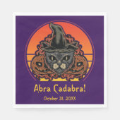 Halloween Cat in HexHat Abra Cadabra Vintag Serviette (Vorderseite)