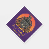 Halloween Cat in HexHat Abra Cadabra Vintag Serviette (Ecke)