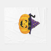 Halloween Cat in Pumpkin - Niedlicher schwarzer Ki Fleecedecke (Vorderseite (Horizontal))