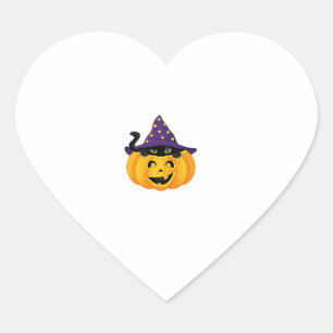 Halloween Cat in Pumpkin - Niedlicher schwarzer Ki Herz-Aufkleber