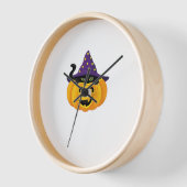 Halloween Cat in Pumpkin - Niedlicher schwarzer Ki Uhr (Winkel)