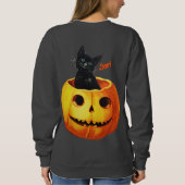 Halloween Cat in Pumpkin Sweatshirt (Rückseite)