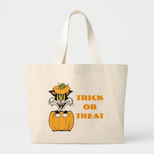 Halloween Cat Jumbo Stoffbeutel (Vorne)