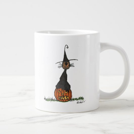 Halloween Cat Jumbo-Tasse (Rechts)