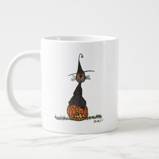 Halloween Cat Jumbo-Tasse (Links)
