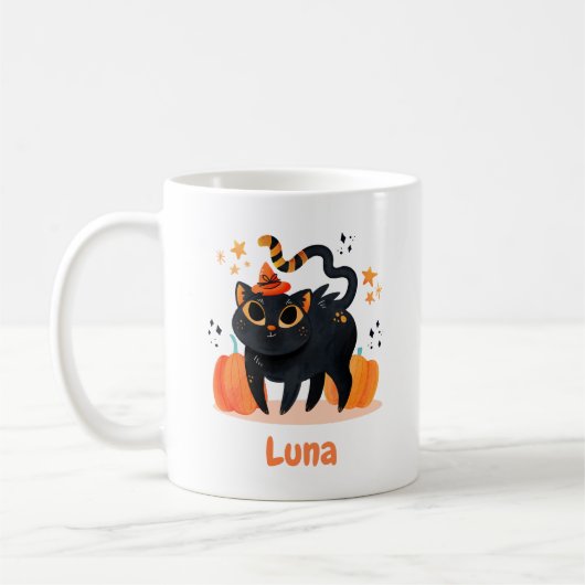 Halloween Cat Kaffeetasse (Links)
