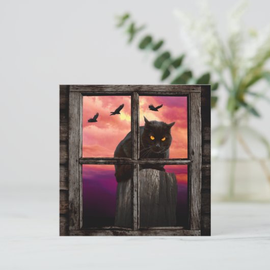 Halloween Cat Karte (Stehend Vorderseite)