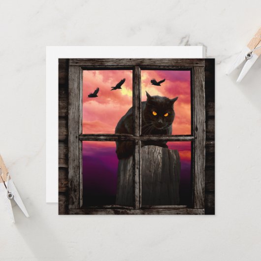 Halloween Cat Karte (Vorderseite/Rückseite Beispiel)