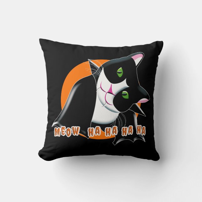 Halloween Cat Kissen (Vorderseite)