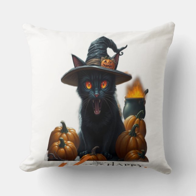 Halloween Cat  Kissen (Vorderseite)