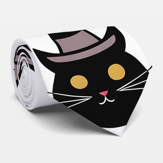Halloween Cat Krawatte (Gerollt)