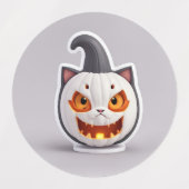 Halloween Cat-Kürbis Etiketten (Design 2)