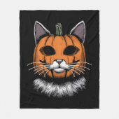 Halloween Cat, Kürbisgesicht Fleecedecke (Vorderseite)