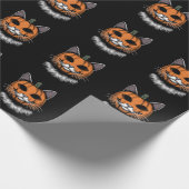 Halloween Cat, Kürbisgesicht Geschenkpapier (Ecke)