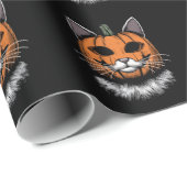 Halloween Cat, Kürbisgesicht Geschenkpapier (Rolleneckpunkt)