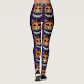 Halloween Cat, Kürbisgesicht Leggings (Rückseite)