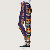 Halloween Cat, Kürbisgesicht Leggings (Links)