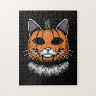 Halloween Cat, Kürbisgesicht Puzzle