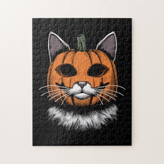 Halloween Cat, Kürbisgesicht Puzzle (Vertikal)