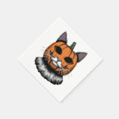 Halloween Cat, Kürbisgesicht Serviette (Ecke)