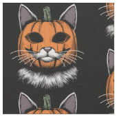 Halloween Cat, Kürbisgesicht Stoff (Nahaufnahme)