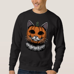 Halloween Cat, Kürbisgesicht Sweatshirt