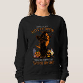 Halloween Cat Lovers Black Cats & Pumpkins Hexe Sweatshirt (Vorderseite)
