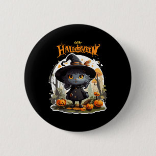 Halloween Cat Lovers Funny Spooky Halloween Beängs Button