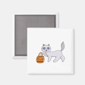 Halloween Cat Magnet (Vorderseite/Rückseite)
