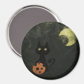 Halloween Cat Magnet (Vorderseite/Rückseite)