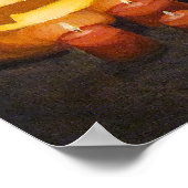 Halloween Cat Mask & Jack-o'-lantern Wall Art Poster (Ecke)