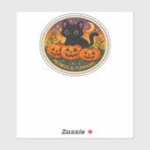 Halloween Cat Meowgical Pumpkins Stickerei Design Aufkleber (Blatt)