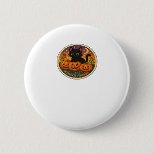 Halloween Cat Meowgical Pumpkins Stickerei Design Button