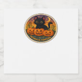 Halloween Cat Meowgical Pumpkins Stickerei Design Schaumweinetikett (Einzelnes Label)