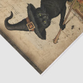 Halloween Cat mit Hexenhutenkürbis-Dekoupage Seidenpapier (Ausschnitt)