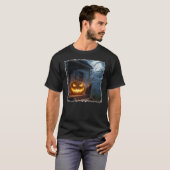 Halloween Cat mit Jack-o-Lantern T-Shirt (Vorne ganz)