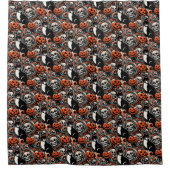 Halloween Cat mit Pumpkins Duschvorhang (Vorderseite)