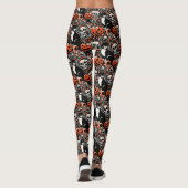 Halloween Cat mit Pumpkins Leggings (Rückseite)