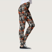 Halloween Cat mit Pumpkins Leggings (Rechts)
