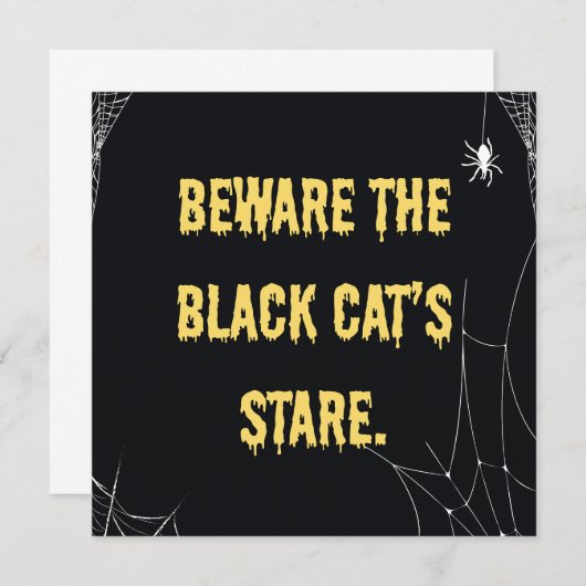 Halloween Cat Modern Einladung (Vorne/Hinten)