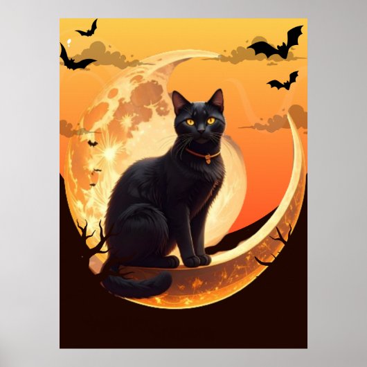Halloween Cat Modern Poster (Vorne)