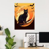 Halloween Cat Modern Poster (Heimbüro)