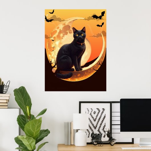 Halloween Cat Modern Poster (Heimbüro)